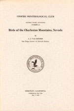Item #10504 Birds of the Charleston Mountains, Nevada. A. J. Van Rossem
