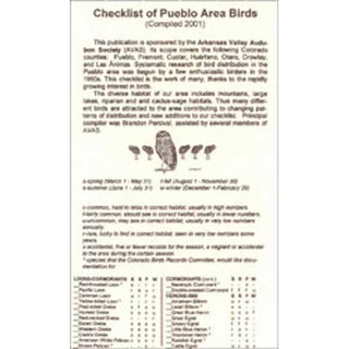 Item #13515 Checklist of Pueblo Area Birds