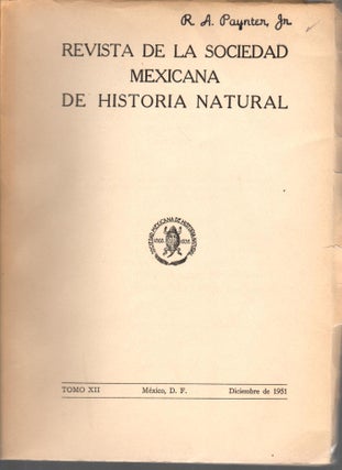 Revista de la Sociedad Mexicana de Historia Natural. Tomo XII-XXXI