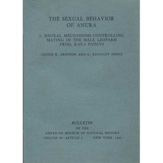 Item #AMNH86-3 The Sexual Behavior of Anura: Part 2. Lester Aronson, G. Kingsley Noble
