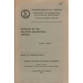 Item #B299 Geology of the Millboro Quadrangle, Virginia: Report of Investigations 8. Samuel J. Kozak