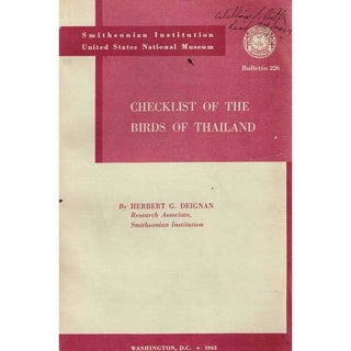 Item #BR206212-P Checklist of the Birds of Thailand. Herbert G. Deignan