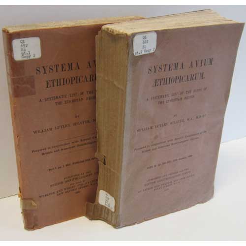 Item #C636 Systema Avium Ethiopicarum: A Systematic List of the Birds of the Ethiopian Region. William Lutley Sclater.