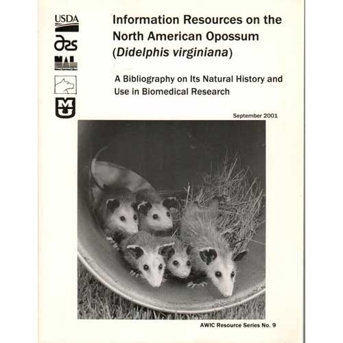 Item #D077 Information Resources on the North American Opossum (Didelphis virginiana). William J. Krause.