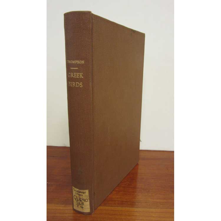 Item #H323 A Glossary of Greek Birds- First Edition. D'Arcy Wentworth Thompson.