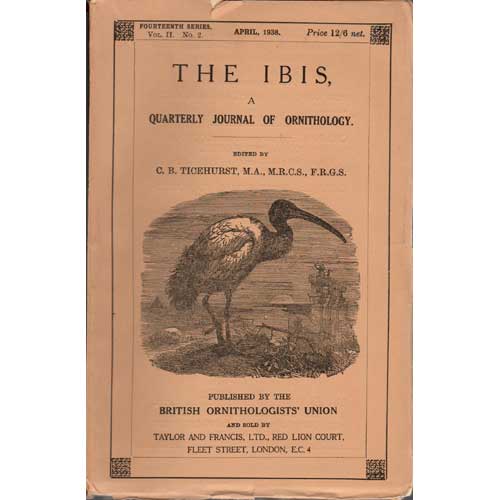 Item #IbisApril38 The Birds of the Vernay-Hopwood Chindwin Expedition. Ernst Mayr.