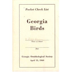 Item #R11080806 Pocket Check List Georgia Birds. Georgia Ornithological Society