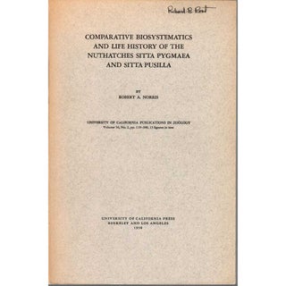 Item #R9110503 Comparative Biosystematics and Life History of the Nuthatches Sitta Pygmaea and...