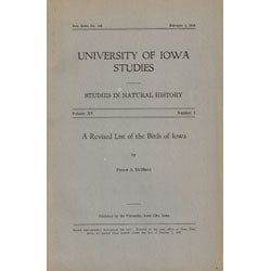 Item #R9112301 A Revised List of the Birds of Iowa. Philip DuMont
